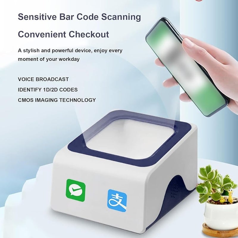 Mavis Laven Desktop Barcode Scanner Box Fast Decoding QR Code Payment Reader for Shops Supermarkets - Image 2